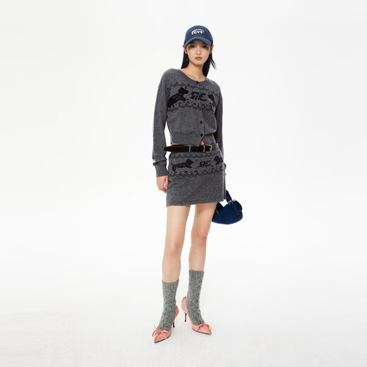 RE VAN Rui Fan new designer style dark gray Fair Isle woolen suit RL92401156 dark gray (flower) L /40