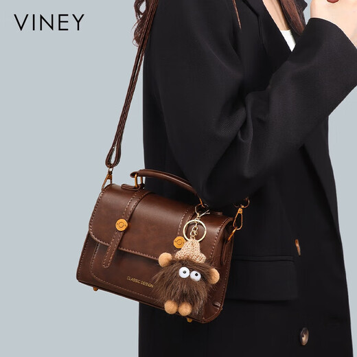 Viney bag women's leather cross-body Cambridge bag light luxury single shoulder small square bag birthday gift high-end gift to girlfriend and wife