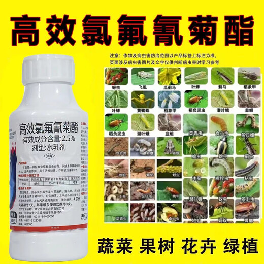 Insecticida cihalotrina de alta eficiencia, pesticida para cultivos de hortalizas, frutas, madera, insecticida, repollo, oruga, pulgones, gusano cogollero de algodón, 500 g, 2 botellas