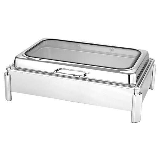 Stainless steel buffet stove, hotel breakfast display stove, electric heating insulation stove, restaurant large glass visible Buffy stove, rectangular large visible tall single compartment electric heating knob temperature control version