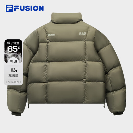 FILA FUSION Fila trendy brand down jacket for women 2025 winter new fashion casual stand collar warm jacket Mocha Brown-BN S 160/80A/S