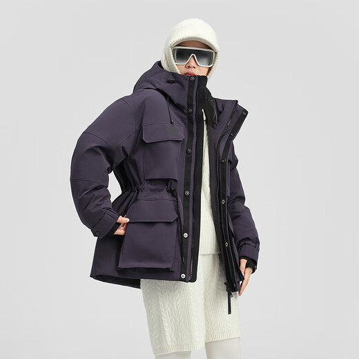 Gao Fan and Tian Xuning same style black gold goose down jacket snow shell 5.0 extreme cold 2025 new down jacket purple gold No. 7 L