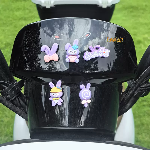 Yusenyi Peach Blossom Electric Vehicle Dashboard Ornament Cartoon Doll Battery Car Motorcycle Rearview Mirror Body Decoration Baby Star Delu 5 Pack