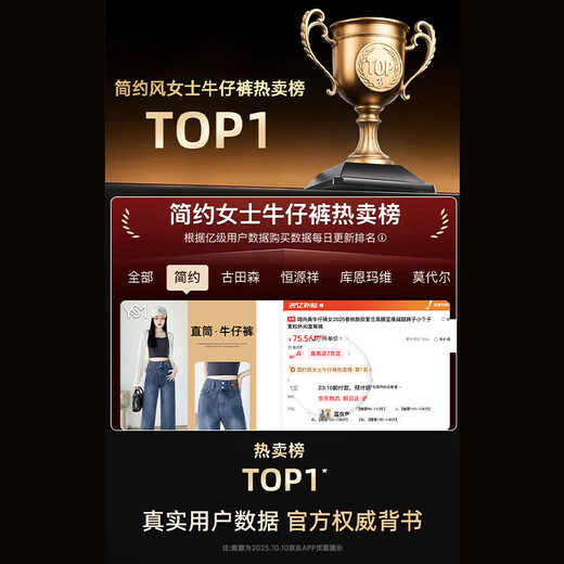 Yi Shangmei Jeans Women's 2025 Spring and Autumn New Retro High Waist Slim Wide Leg Pants Small Loose Casual Straight Pants