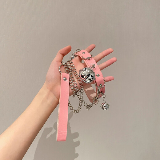 First Meeting Choker Puppy Necklace SM Daughter and Mother Love Dog Bell Collar Dog i Slave Couple Neck Dog Collar Couple Chinese Valentine's Day Pink Big Bell Collar Pink Bell Set