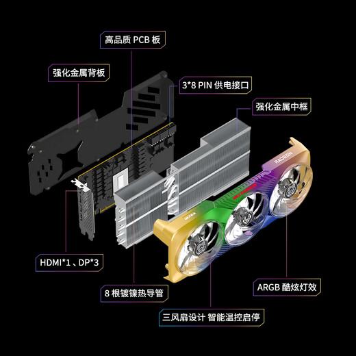 VSTARMOR AMD RADEON RX 9070 XT 16GB OC Super Alloy ULTRA Flagship Super Performance ARGB Lighting E-Sports Game AI Graphics Card