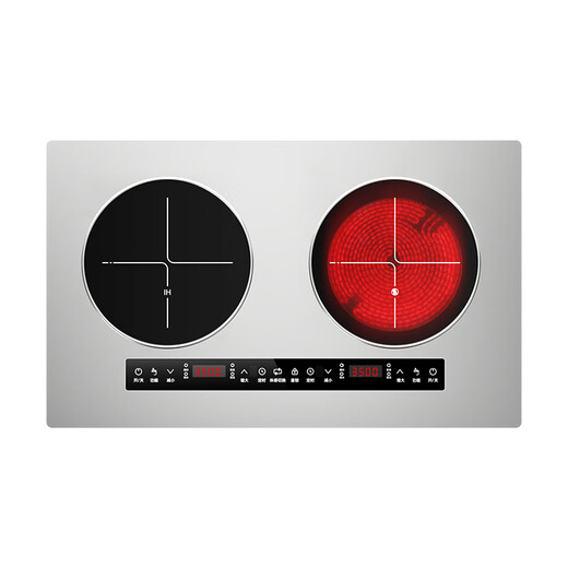Entusiasta buena esposa Acero inoxidable 4400W Alta potencia Feroz Cocina de inducción plana de doble cabezal Estufa de cerámica eléctrica Freír en el hogar Escritorio Estufa integrada integrada Interacción inteligente persona-computadora Ahorro de energía Paquete de acero inoxidable - Izquierda Plana Electromagnética 3500W Derecha Plana Eléctrica Cerámica 3500W Somatosensorial inteligente (Control mutuo 4400W)