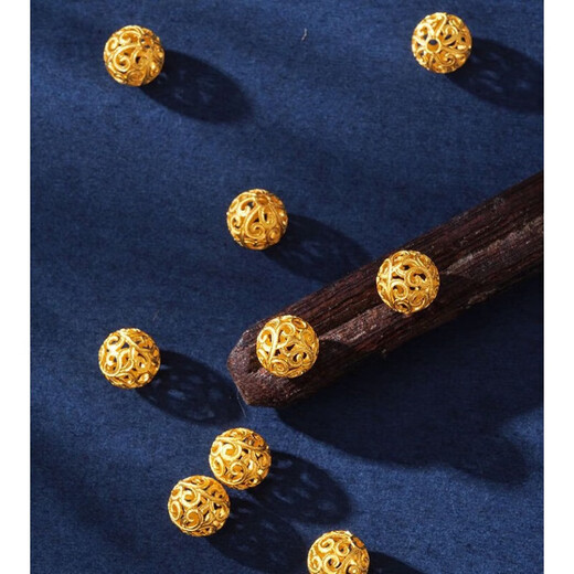 Yiqi Chinese Valentine's Day gift quality 18k gold beads loose bead accessories diy hydrangea separated beads old yellow l gold ancient method gold 4mm 18K gold rolled branch hydrangea beads about 0.09