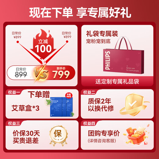 Philips Knee Hot Compress Physiotherapy Device, Soothes Old Cold Legs, Warms Joints, Knee Pads, and Leg Massage Instruments, Gives Birthday and Holiday Gifts to Elder Parents, 5204L Pair