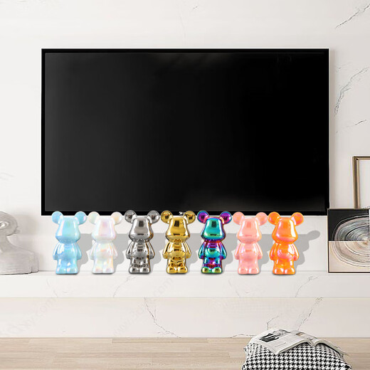 Care Bear decoration living room light luxury TV cabinet wine cabinet cartoon Care Bear doll internet celebrity children's room decoration black PC shelf set