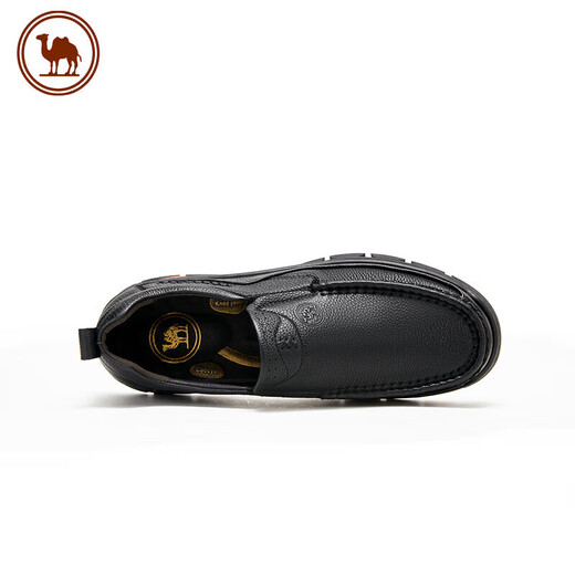 Camel business casual leather shoes men's slip-on loafers soft leather soft sole classic men's shoes P13A211016 black 40