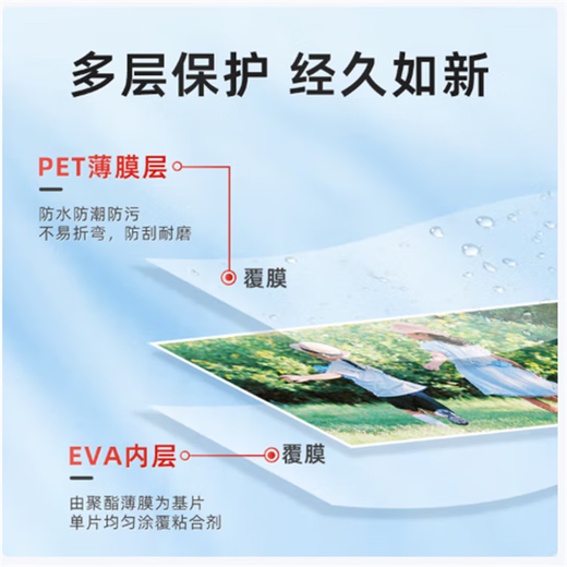 Deli (deli)deli 3819 plastic film A4 card protective film 7 wires 5 inches 95*135mm transparent 100 pieces/pack