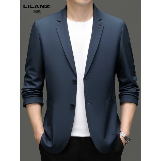 Lilan men's casual suit spring and autumn new business middle-aged thin single suit jacket men's high-end suit top khaki 2XL 185 size