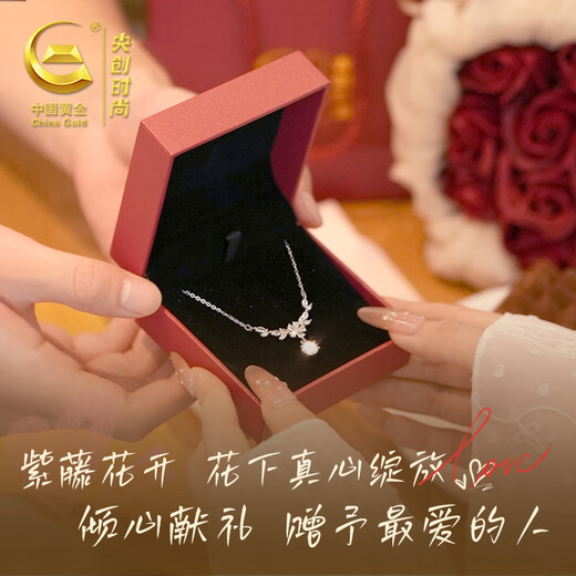 Central Chuang Fashion Chinese Gold and Silver Necklace Girls Women Birthday Gift Girlfriend Girlfriend 2025 New Light Luxury Niche S925