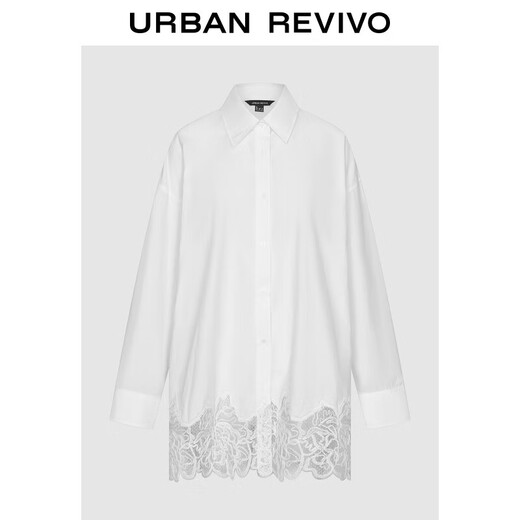 UR2025 new winter women's temperament splicing lace loose long-sleeved cardigan shirt UWU250026