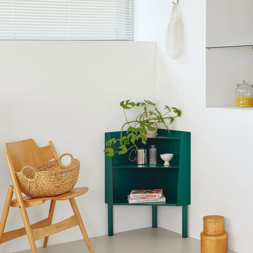 Zuoke Zuojia 2025 latest ins minimalist color corner bookshelf floor-standing corner bookcase living room study shelf corner vibrant yellow