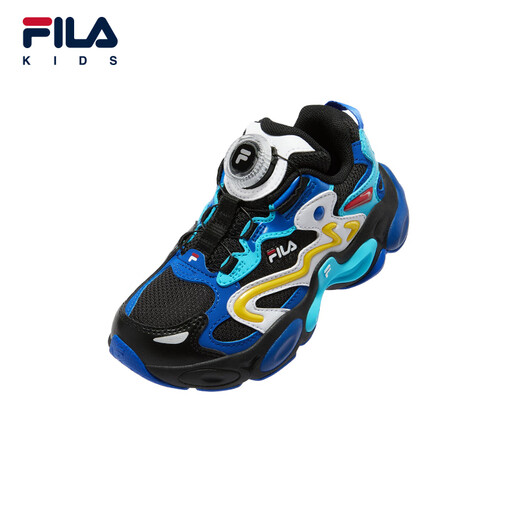 FILA斐乐儿童童鞋跑步鞋2025年冬季新款男女童小童儿童复古跑鞋 黑/斐乐白-BP 32