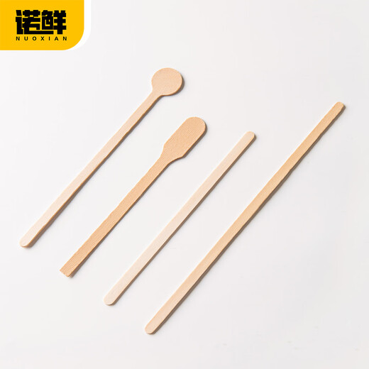 Nuoxian independently packaged stirring stick disposable wooden coffee stirring spoon milk tea drink long handle thickened honey milk powder stick 15cm round head stirring stick 100 pieces in bulk