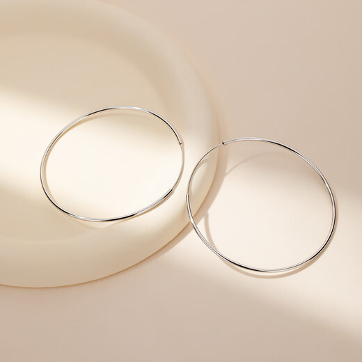 Yalundi large earrings for women sterling silver plain hoop earrings suitable for round faces 2025 new hot style high-end and light luxury