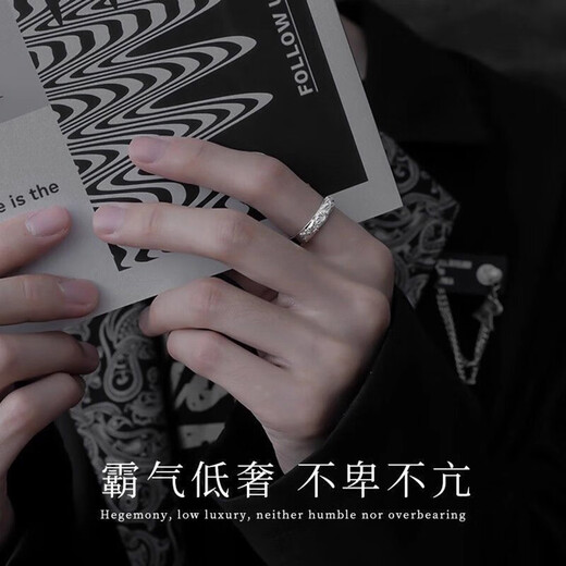 MZMZ lucky Pixiu platinum men's ring PT950 platinum fashionable and domineering single ring Valentine's Day birthday gift for boyfriend, local warehouse next day delivery - light luxury Pixiu men's ring