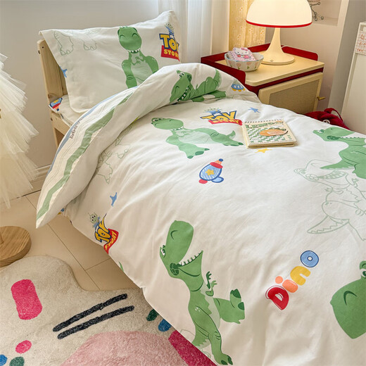 Cotton kindergarten quilt three-piece set baby nap bedding baby children's pure cotton quilt six-piece set for kindergarten Overlord Little Green Dragon soft and delicate 1.2*1.5 meters silk cotton quilt-2Jin Jin equals 0.5 kg
