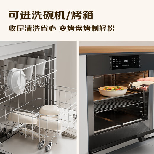 NEW DREAM ceramic non-stick pot set, wok, soup pot and milk pot three-piece set with detachable handle, multi-functional home kitchen set, newly upgraded detachable handle, dark green, 3-piece set