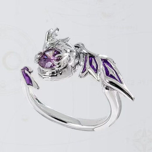Death Dragon Ring Star Dome Railway Death Dragon Poluce Theme Impression Customized Ring Xia Die Animation Peripheral Secondary Ring Silver Plated Version (not easy to fade