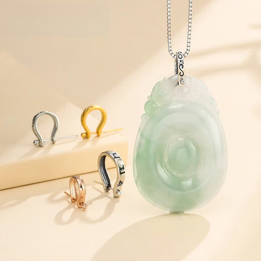 Buhesyt18*k* gold buckle head 925 pendant diy accessories 18K jade pendant buckle Buddha male buckle necklace glossy color large clip distance 7* clip thickness 7mm