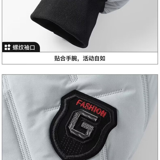 Quality cotton coat for dad in autumn and winter, plus velvet, thickened, short, warm and cold, lightweight, trendy, casual, handsome jacket for men. Good quality - thick and warm, gray 2XL. Recommended 125-145 Jin Jin is equal to 0.5 kg