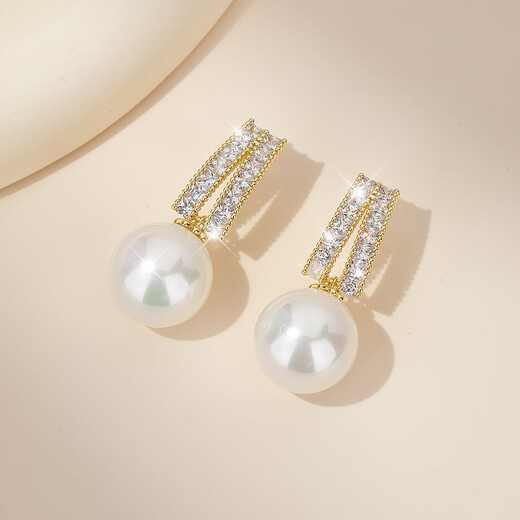 Yalundi niche temperament pearl earrings women's earrings 925 sterling silver unique earrings 2025 new hot style light luxury