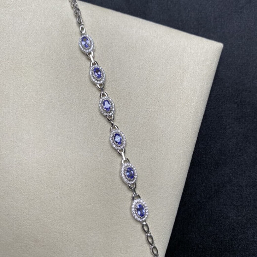 Junshi Quality Tourmaline Tanzanite Translucent Blue Moonlight Blue Ruby Emerald Aquamarine S925 Silver Inlaid 5 Tanzanite Bracelet