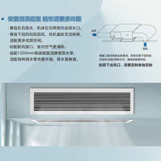 Chigo central air conditioning duct machine, large 1.5 HP - 2/3p first-level variable frequency heating and cooling, new energy efficiency, hidden living room, bedroom, embedded ceiling household air conditioner, large 3 HP, first level energy efficiency, one-price all-inclusive, variable frequency duct machine, double row Meizhi