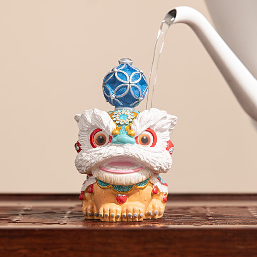 2025 new color-changing tea pet ornaments can raise creative and high-end sense of awakening lion tea play tea table tea set accessories Ruishi Qingzhu blue hydrangea----color-changing model