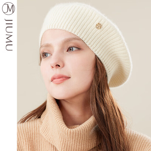 JIUMU beret women's autumn and winter Korean version thickened and warm Japanese painter hat retro bud hat camel M one size fits all_58C