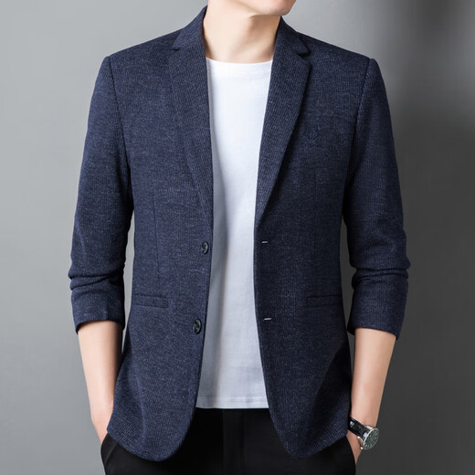 AX Armani men's suit spring and autumn business casual woolen jacket blue M 170 90-120Jin Jin equals 0.5 kg