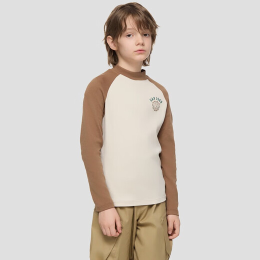 Gap Boys Autumn Logo Brushed Loose Contrast Color Raglan Long Sleeve T-Shirt Children's Wear 805094