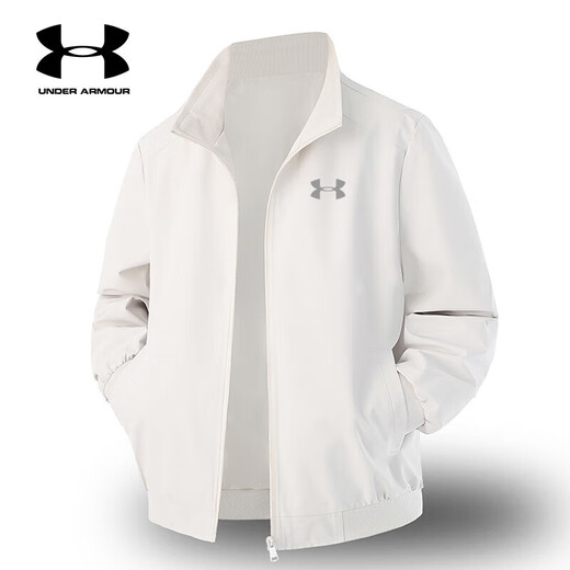 Under Armor 2025 New Spring and Autumn Men's Jacket Stand Collar Casual Loose Fashionable Baseball Jacket for Young and Middle-aged Men Blue XL Recommended 130-145 Jin Jin equals 0.5 kg