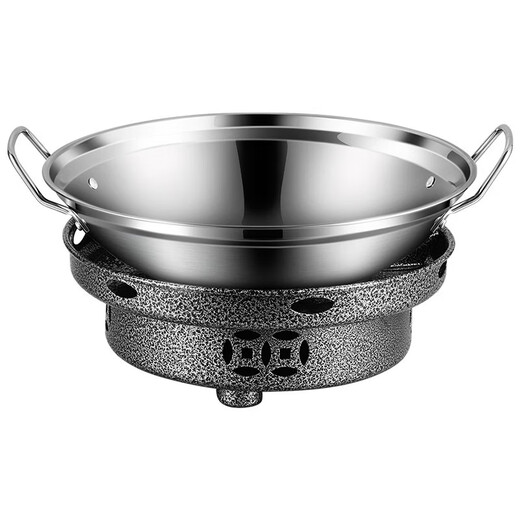 Alcohol stove small hot pot dry pot pot household windproof special stove solid alcohol pot pot high-end open stove 26cm dry pot (with lid) + solid wax + alcohol stove 22cm