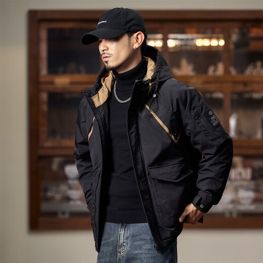 JEEP SPIRIT American Workwear Jacket Men's Autumn and Winter New Cotton Jacket Retro Cotton Jacket Thickened Jacket Cotton Clothes 1119 Military Green Cotton Style 4XL 180-195Jin Jin is equal to 0.5 kg