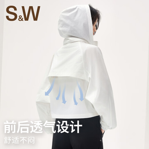 S&WSW Sports Jacket Women's Windproof and Waterproof Short Hooded Jacket Outdoor Cycling Wear 2025 New Autumn and Winter Dark Night Red S