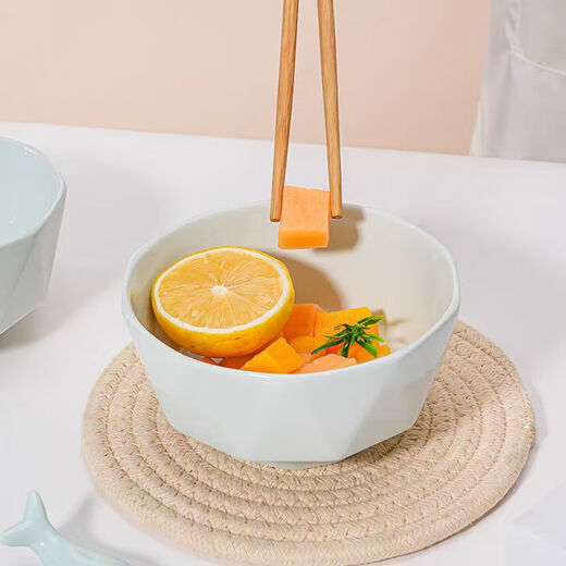 Household tableware minimalist underglaze color celadon solid color bowl 4.5 inch diamond bowl 4 pack