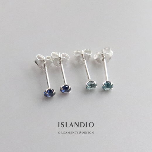 Mother Natural Tanzanite Sapphire Earrings London Blue Topaz Mini Sterling Silver Ear Raising Women Tanzanite Blue 3mm丨Silver Pair