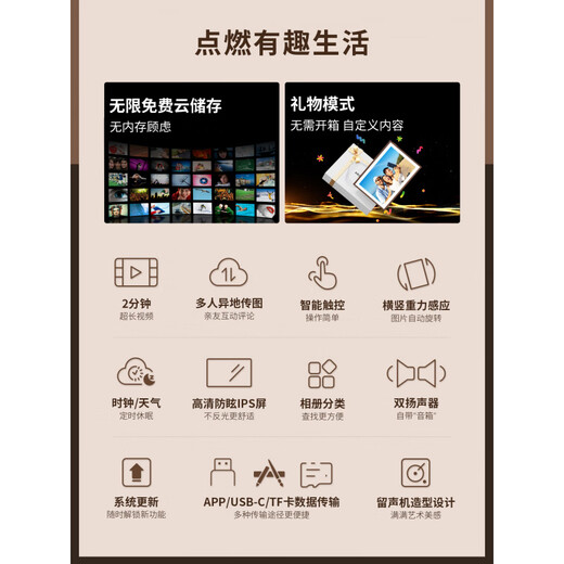 ARZOPA阿卓帕10.1英寸电子相册高清智能数码云相框显示器触摸画屏 【升级金属边框】14英寸 WiFi10指触屏  香