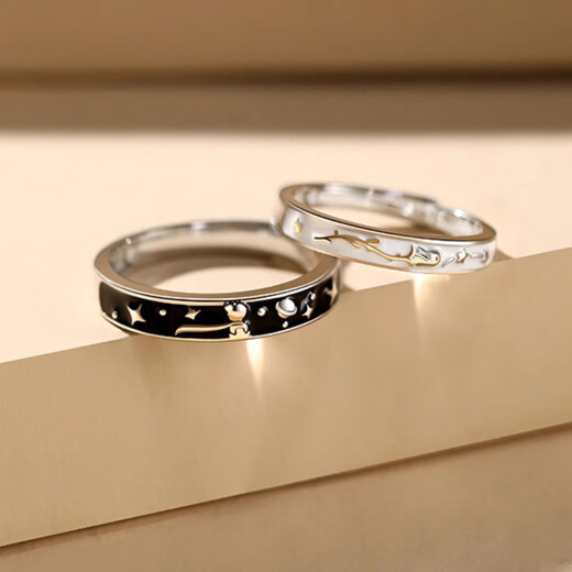 MZMZ Prince and Rose Platinum Couple Ring PT950 Platinum Matching Rings Valentine's Day Birthday Gift for Girlfriend and Wife Local Warehouse with Next Day Delivery - Light Luxury Living Rings