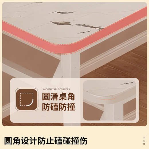 Yiman Folding Computer Desk Office Learning Writing Book Table Training Long Table No Installation Spring Table Jingcang/Bold U Legs/100*60 White Marble Pattern