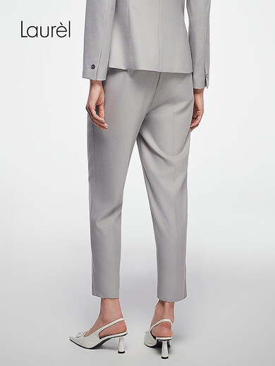 Laur l Temperature-controlled mercerized wool material 25 new autumn nine-point trousers LWL363K04100 light gray XS