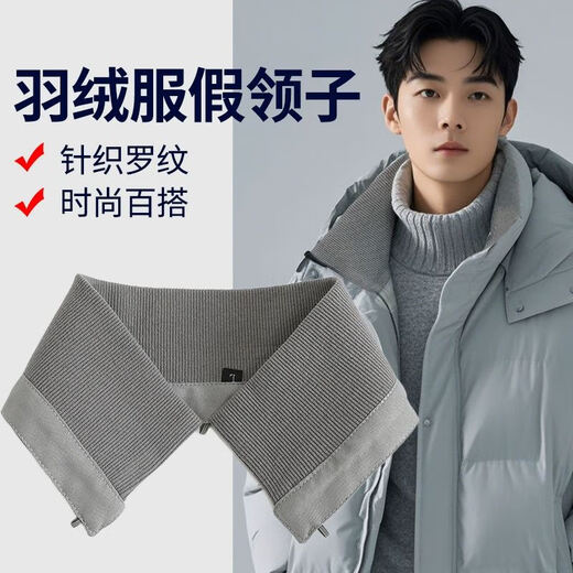 Geyale Down Jacket Collar Anti-Dirty Artifact Accessory Covered Collar Replacement Threaded Protective Cover Cotton Clothes Collar Protector Knitted Fake Collar Black + Free Thread Pack Button XL