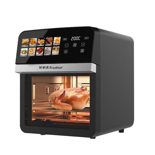 Royalstar Air Fryer Oven 2025 New Home Microwave Baking All-in-One Smart Touch Screen Multifunctional Electric Fryer Transparent Visible No Turning Large Capacity Electric Oven Black Large Color Screen + Upgraded Drying + Visual Window 10L