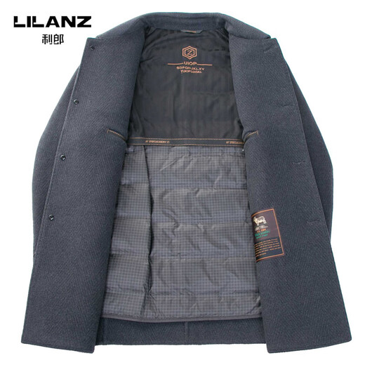Lilan Men's Double-sided Cashmere Coat Winter Men's Medium Lapel Business Casual Middle-Aged Woolen Woolen Coat Dark Gray