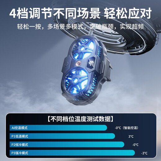 Shuotu Live Broadcast Special Mobile Phone Radiator Semiconductor Dual-Core Cooling Cooling Back Clip E-Sports Game Special Peace Elite Chicken-Eating Artifact King of Glory Genshin Impact